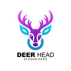 Deer head logo gradient colorful