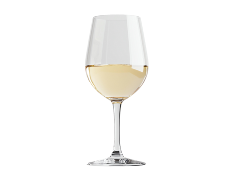 Elegant white wine glass filled with refreshing white wine, perfect for celebrations and gatherings