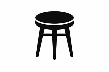 Stool Silhouette,  Bar Stool Icon Vector Design