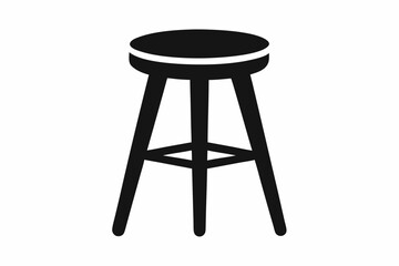 Stool Silhouette,  Bar Stool Icon Vector Design