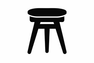 Stool Silhouette,  Bar Stool Icon Vector Design
