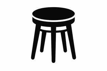Stool Silhouette,  Bar Stool Icon Vector Design