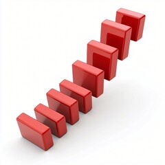 Red Cubes Ascending  Growth  Success  Progress   D Render