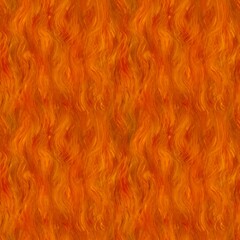 Red and orange abstract fox fur texture, bright fire seamless hand drawn pattern for fabric or wrappong paper