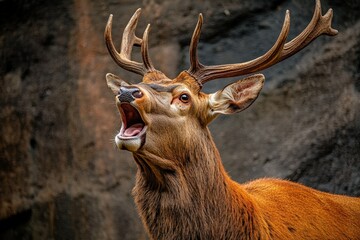 A lone deer grazes in a sun-drenched forest clearing.. Beautiful simple AI generated image