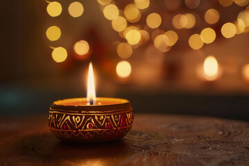 Beautiful greeting card with bright holiday composition for happy and celebrate Diwali