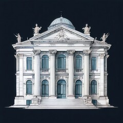 Obraz premium the AI Image Generator, Government building isolated on white created