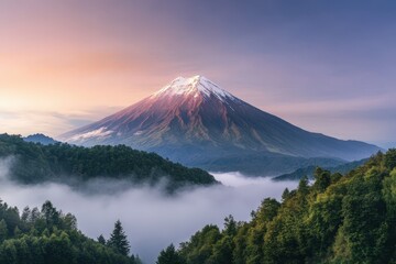 View of beautiful moody landscape in the Alps - generative ai. Beautiful simple AI generated image