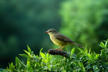 Obraz premium Red-whiskered bulbul bird. Beautiful simple AI generated image