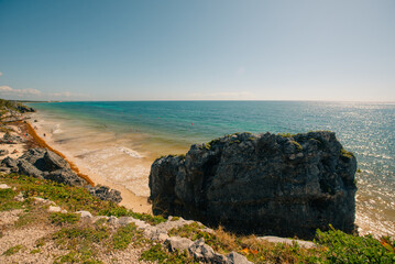 El Castillo, the central piece of the ancient Mayan ruins at Tulum, Mexico. - 2 may 2024