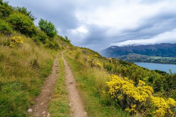 Fototapeta premium Amazing mountains on Himalayas - Nepal.. Beautiful simple AI generated image