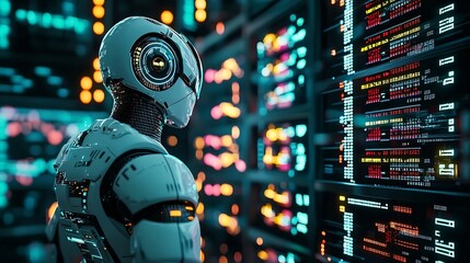 AI Powered Financial Trading and Prediction with Glowing Holographic Interfaces