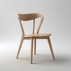 Fototapeta premium Elegant Light Wooden Chair Design: A Minimalist Approach to Scandinavian Furniture Aesthetics