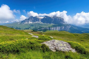 Amazing mountains on Himalayas - Nepal.. Beautiful simple AI generated image