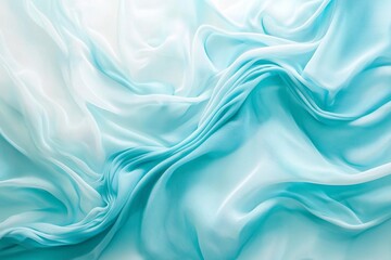 Obraz premium Elegant Turquoise Silk: Fluidity and Texture in Fabric