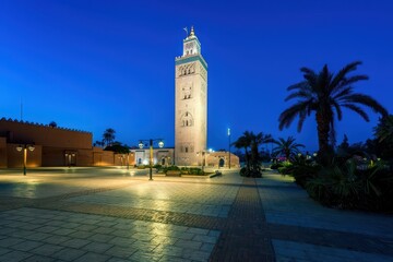 Obraz premium Vue sur la mosquée de la Koutoubia le matin, Marrakech, Maroc