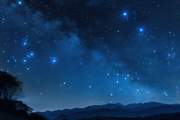 Astrological composition with empty starry sky for zodiac sign symbol