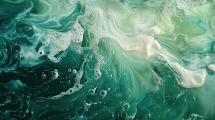 Obraz premium Abstract Swirls of Green and White