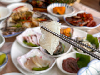 Korean Seafood Food. Korean Sashimi