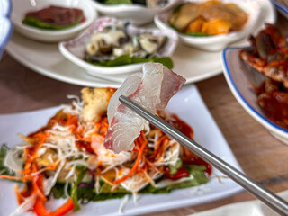 Korean Seafood Food. Korean Sashimi