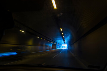 Car view in a tunnel in Belgrade