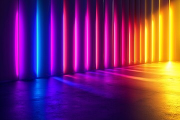 Vibrant Neon Lights Creating a Colorful Ambient Background