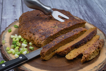 Vegan steak made of gluten and spices