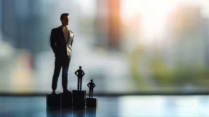 Businessman standing next to a business growth symbol reflecting a company directors role in business expansion Highlights elements of business strategy marketing director and business mentor