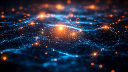 Online business hub featuring radiant data streams glowing communication hubs collaborative tools for streamlined operations