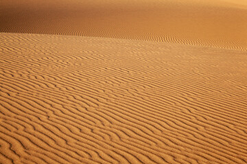 Sand dune with ripples, horizontal perspective, background