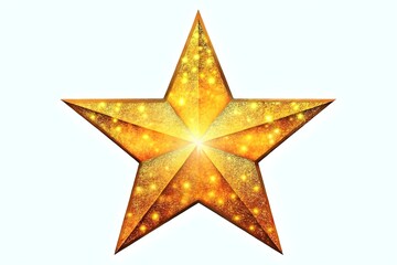 Obraz premium Golden Star Glittering Bright Light Shining Radiance Decorative Five-Pointed