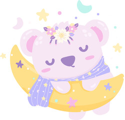 Cute little baby koala bear is sleeping elements