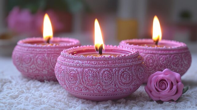 Diwali festive background with decorated diya lamp lit for celebration prosperity and good luck traditional Indian festival