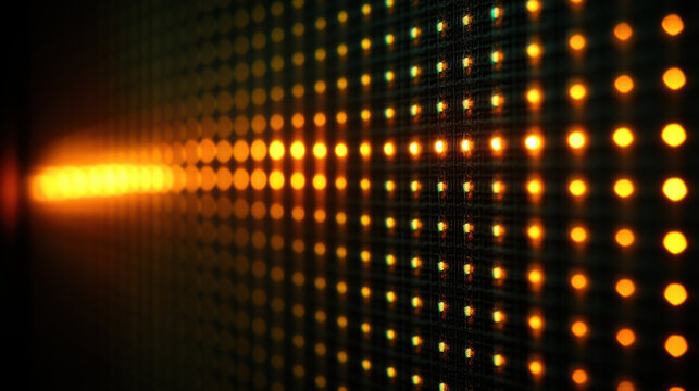 vibrant display of glowing orange dots on dark background, creating mesmerizing pattern. lights form dynamic visual effect, perfect for modern design