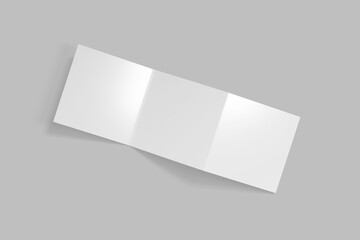 Square Z fold Brochure 3D illustration