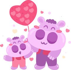 Cute little hippo elements