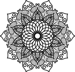 Outline Mandala for Coloring Book Page. Oriental Mandala vector. Mandala Coloring book line art vector illustration. Vector abstract mandala pattern. Hand drawn doodle mandalas coloring book.
