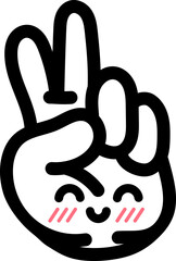 Hand emoticon victory