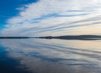 Calm on a lake in the Republic of Karelia on a summer day