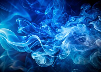Obraz premium Blue Gradient Background with Smoke Effects for Seamless Loop Animation and Creative Projects, Perfect for Digital Design and Multimedia Uses
