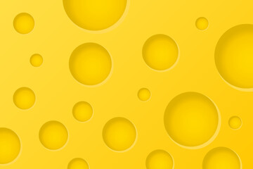 Cheese Texture Background With Holes. Vector Illustration