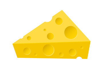 Cheese Isolated On White Background. Vector Illustration