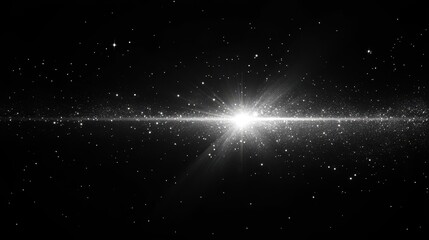 Shiny star effect, black background, image