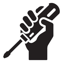 Hand Holding Screwdriver Icon