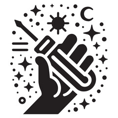 Cosmic Hand with Screwdriver Icon