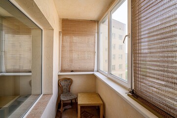 interior apartment room balcony overlooking the street