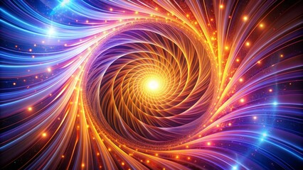 Cosmic Spiral Abstract Glow, Glowing Lines, Spiral, 3D, Abstract, Fractal, Art