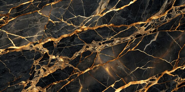 Black and Gold Marble Texture, Luxury, Abstract, Background, Design
