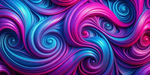 Fototapeta premium Abstract Swirling Blue and Pink Spirals, Digital Art, 3D Rendering, Abstract Background, Abstract Shapes, 3D Illustration, Design