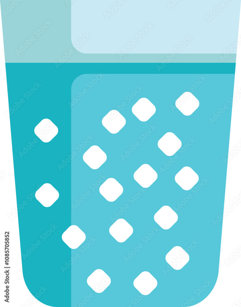 Canvas Prints This vector icon features a glass filled with water and ice cubes, perfect for representing cold beverages